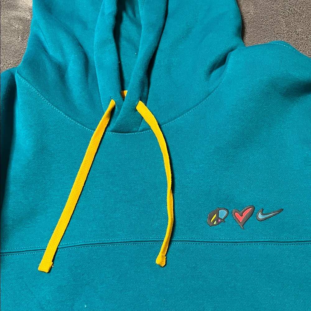 Nike Teal Hoodie with Yellow Accents